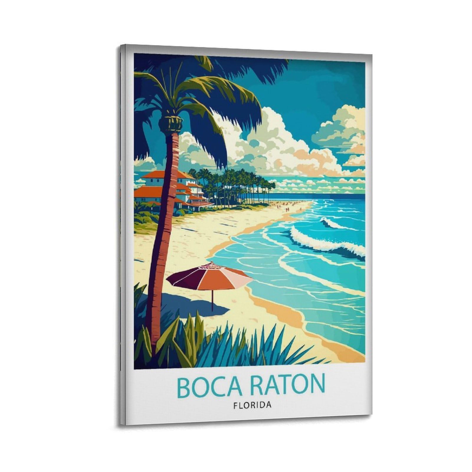 xiaoxiaoshen Boca Raton Florida Travel Gift for D Canvas Poster Wall Art Prints Room Aesthetic Murals Bedroom And Living Decorations 24x36inch(60x90cm)