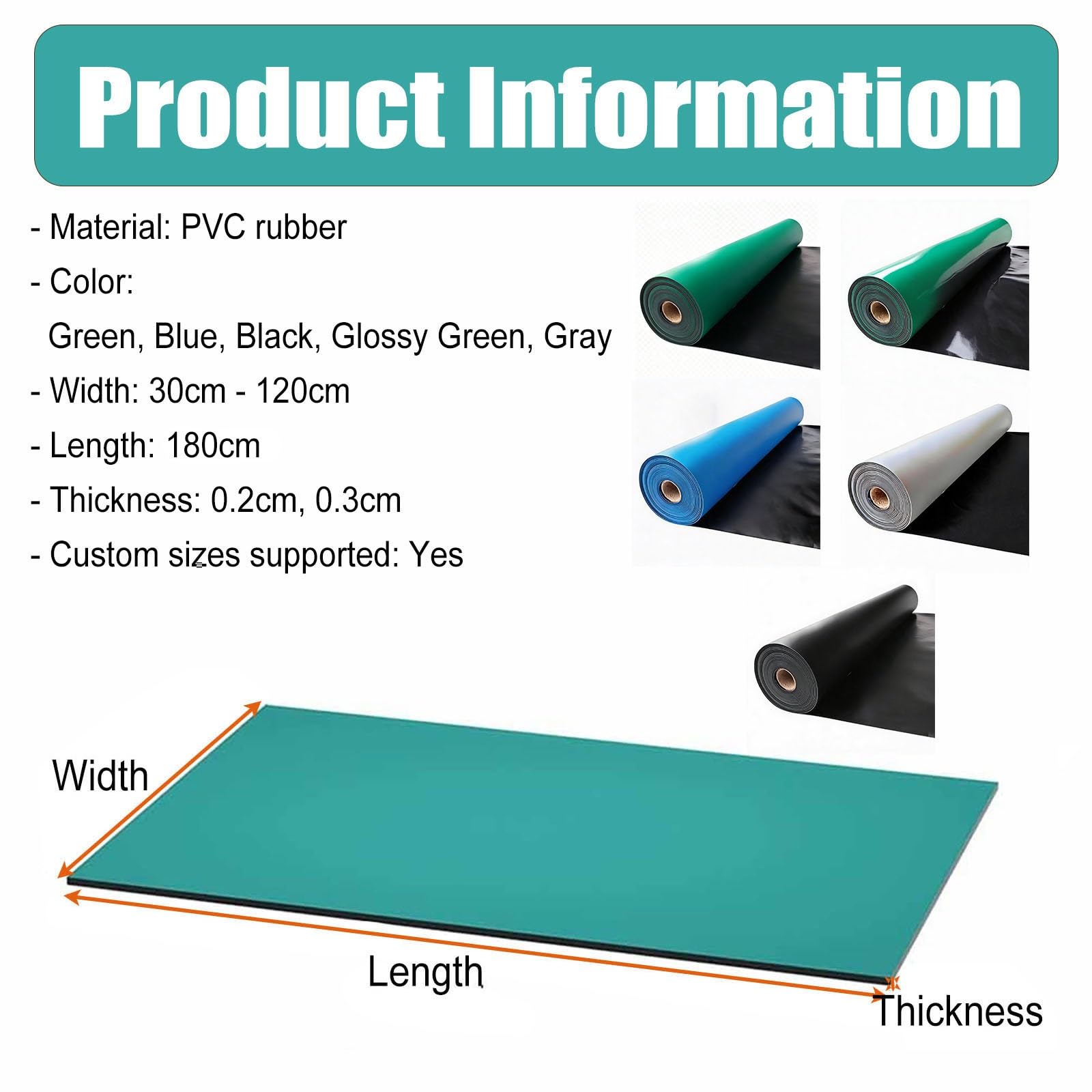 alfombrilla soldadura Longitud 180 CM Rollo De Estera Antiestática Para Escritorio De Reparación De Teléfonos, Líneas De Producción Electrónica Estera Esd(Black,W 70 CM T 0.2 CM)