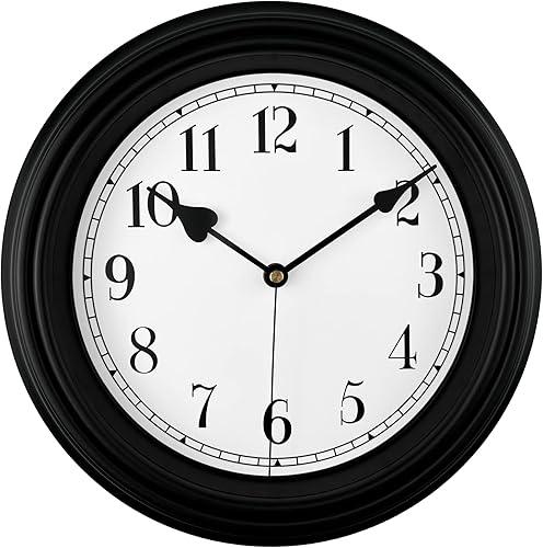 Miniatura 1 de DIYZON Reloj de pared retro, reloj clásico vintage silencioso de 10 pulgadas sin tictac, fácil de leer, reloj de cuarzo de calidad que funciona con