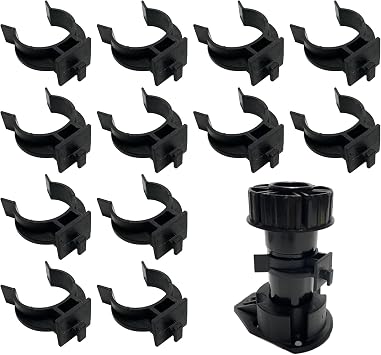 EMVANV 12pcs Plinth Clips, Kitchen Kick Board Plinth Clips Kitchen Leg Plinth Clips Cabinet Leveler Leg Toe Kick Clip for Sofa Cabinets Table