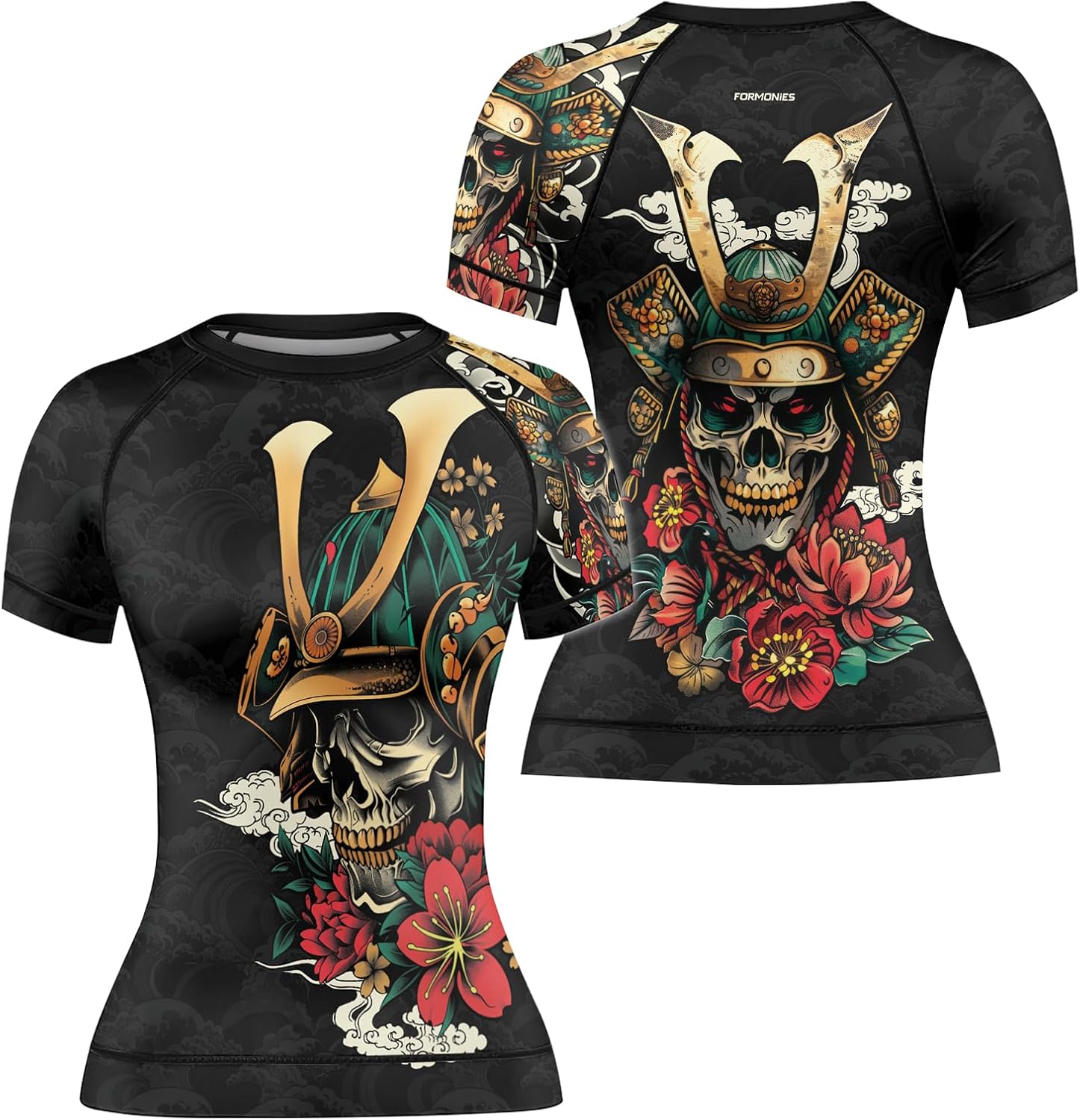 FORMONIES Samurai Rash Guard for Women – Short Sleeve Base Layer for No-Gi BJJ Jiu Jitsu MMA Grappling