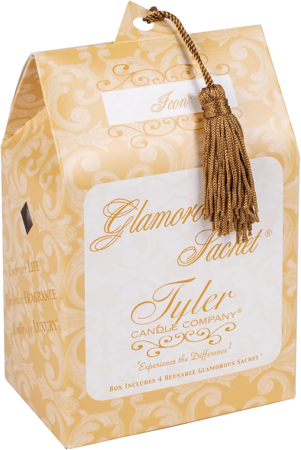 Elanze Designs Tyler Candle ICON Glam Laundry Detergent and Scented Sachet 32 Ounce Bundle; set of 4