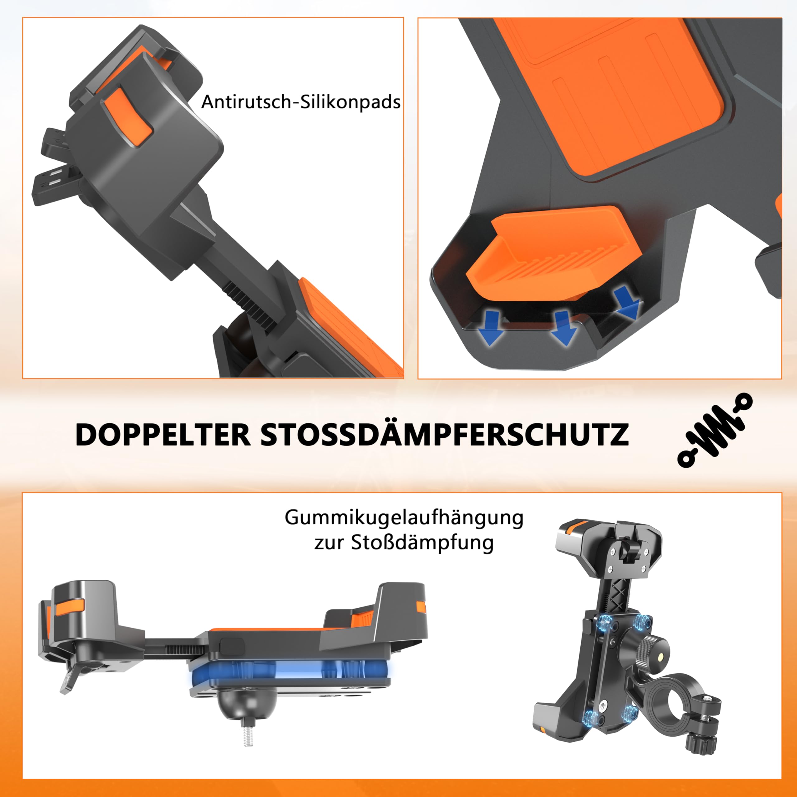 Sovica Handyhalterung Fahrrad Motorrad mit vibrationsdmpfer sichere  Montage und verstellbar fr handys bis 7,5" Kompatibel mit Lenkern Aller  Arten von Motorrdern und Fahrrdern : Amazon.de: Elektronik & Foto
