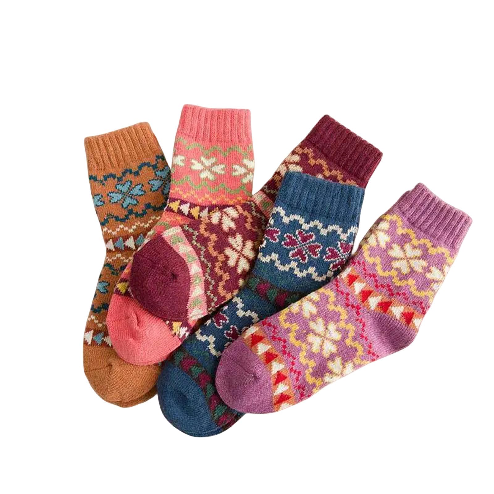 Calzini 5 Paia Da 5 Coppie Di Calze Calde Invernali Da Donna Modello Casual Più Spessa Contro Il Freddo Sox