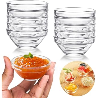 Small Dip Bowls Set of 10 Small Glass Bowls 75 ml Diameter 7.5 cm