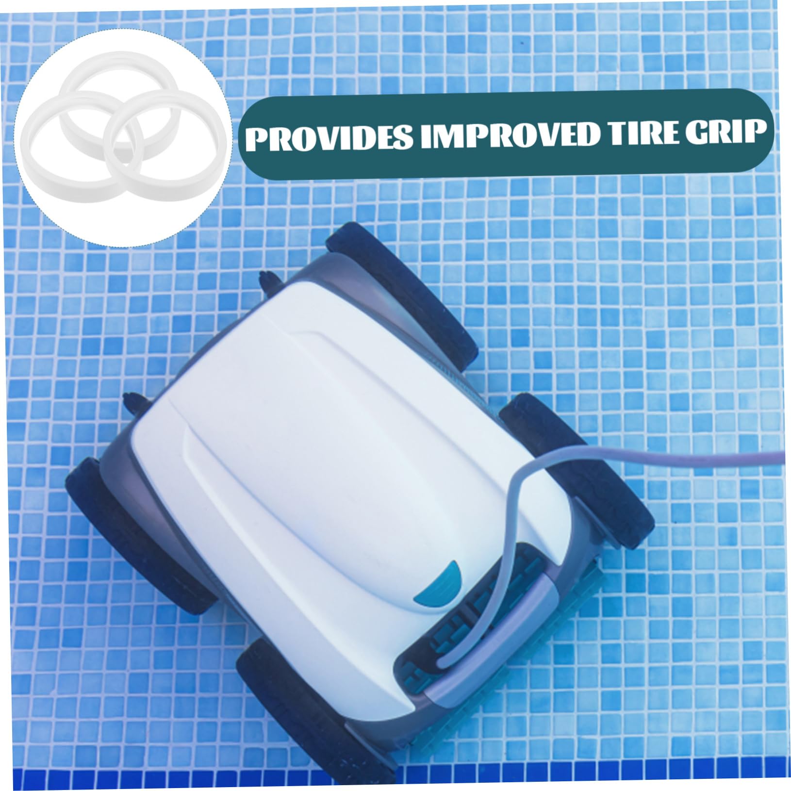 BESPORTBLE Barredora De Limpieza De Piscinas Neumáticos Correa para Neumáticos Accesorios 180 280 360 380 Desnatador Químico para Piscina Carrete Cesta Aspirador De 3 Piezas x 4