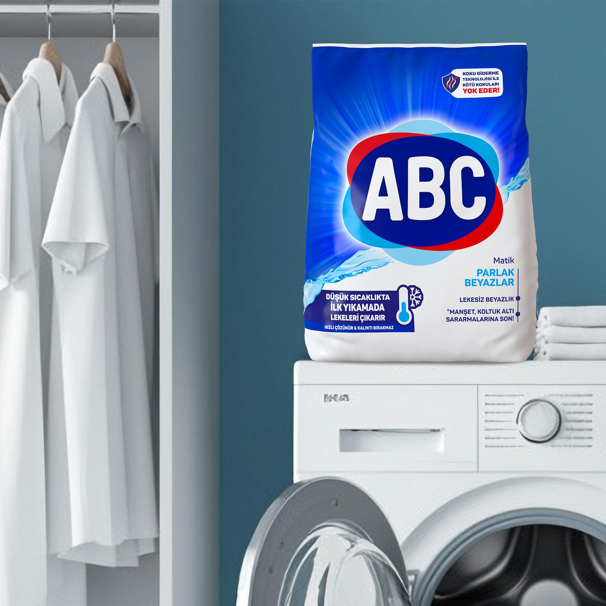 ABC DETERJAN Matik Parlak Beyazlar Toz Çamaşır Deterjanı 5,5 kg (3 paketi)