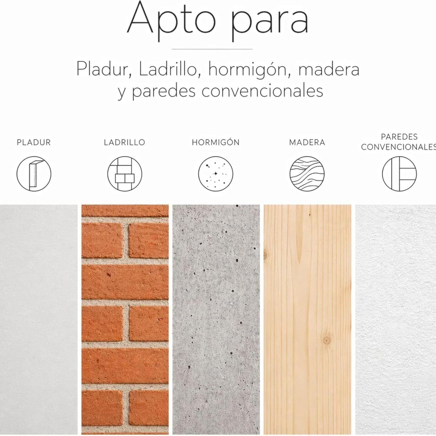Sistema Riel para colgar Cuadros - Guía de Aluminio Blanca 6 Metros | Riel Ajustable para Cuadros | 6 Colgadores RM con Nylon | Instalación en Pared y Pladur | Tornillos y Tacos