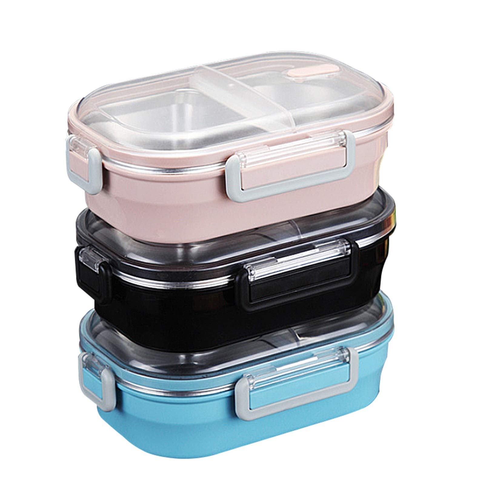 boîte à repas, Boîtes à Bento portables en acier inoxydable(Pink)