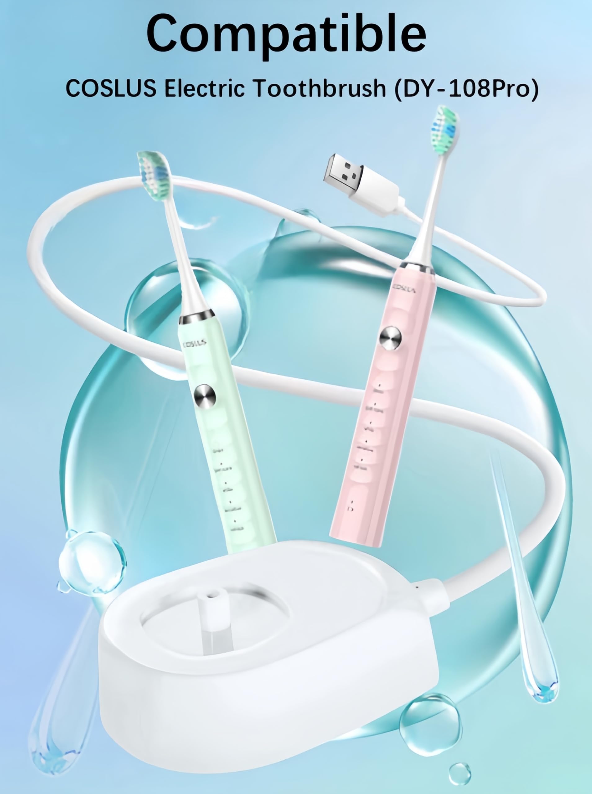 Qjin Cargador USB para cepillo de dientes eléctrico COSLUS DY-108Pro - Base de carga