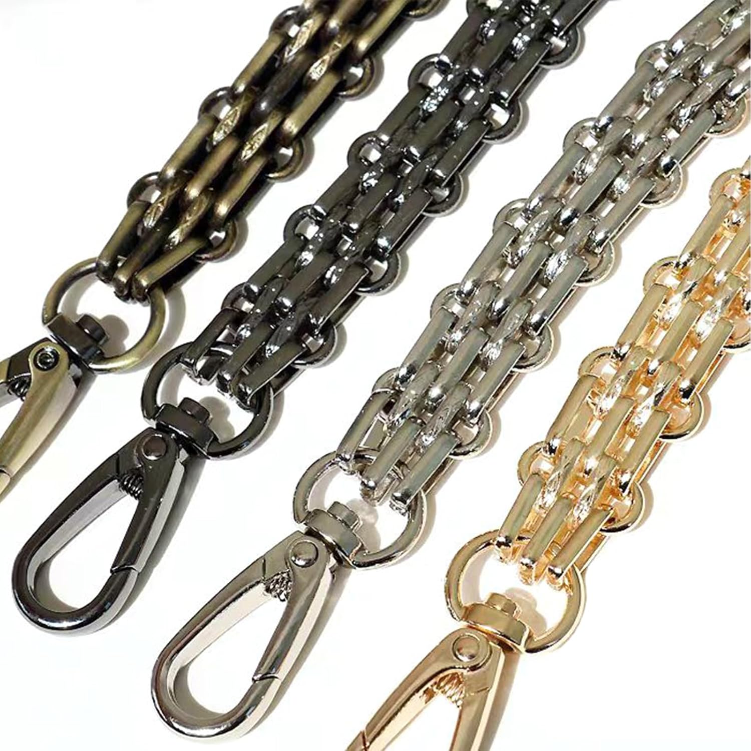 Metal Wide Chunky Purse Strap Chain Crossbody Replacement Purse Straps For Handbags Bag Chain Making Supplies Accessories (Silver) 47"/120cm - Image 8