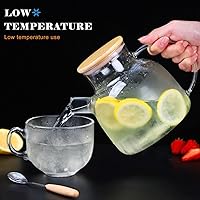 Vista 4 de WHJY Tetera de vidrio transparente para cocinar en la estufa, teteras transparentes con infusor para té suelto, tetera para hojas sueltas para agua