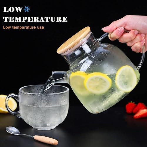 Miniatura 4 de WHJY Tetera de vidrio transparente para cocinar en la estufa, teteras transparentes con infusor para té suelto, tetera para hojas sueltas para agua