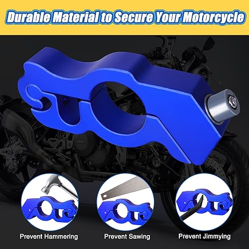 Miniatura 5 de Bloqueo de motocicleta antirrobo bloqueo de agarre de bloqueo de manillar de aleación de aluminio CNC resistente para