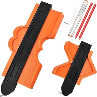 Jauge de Contour, JUEMEL Copieur de Contour avec Serrure (100MM et 250MM) Relief Instant Duplicateur De Mesure, Copieur De Forme pour Coins, Gabarits de Menuiserie, Carreaux, Plastique