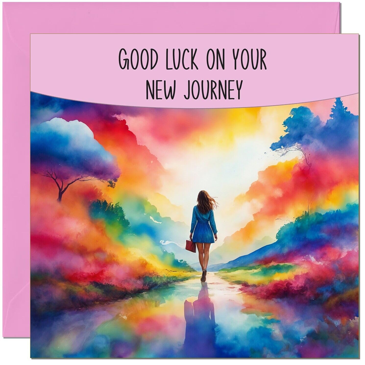 Good Luck on your New Journey Card - New Job Card New Home Card Colleague Leaving Card Maternity