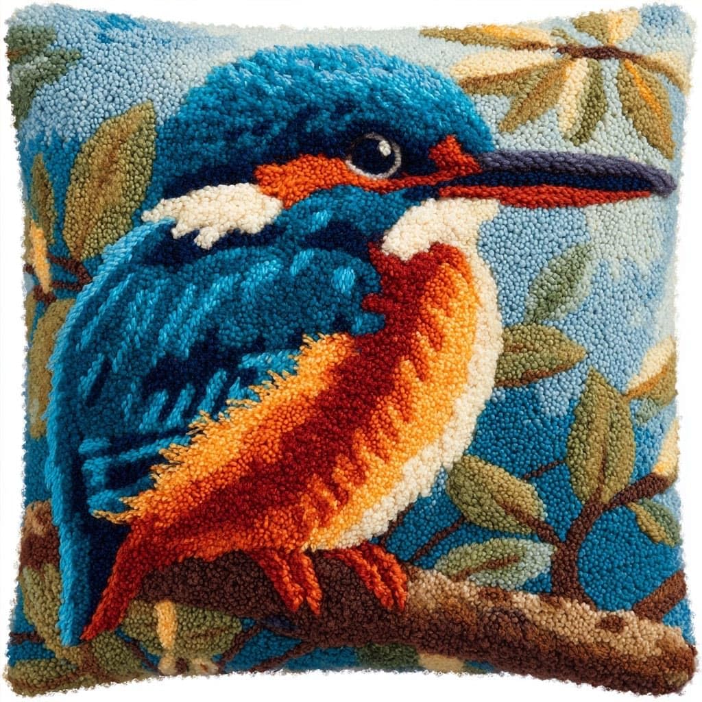 WallustrioaW Latch Hook Kit Cushion for Adults,Animals Birds