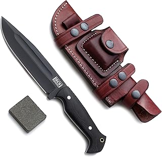 GCS Handmade D2 steel Hunting Knife G10 Handle Fixed Blade Knife with Right Hand Scout Carry Buffalo Leather Sheath and Sharpening Stone for Hunting Camping Survival and EDC GCS 755 - GCS Knives