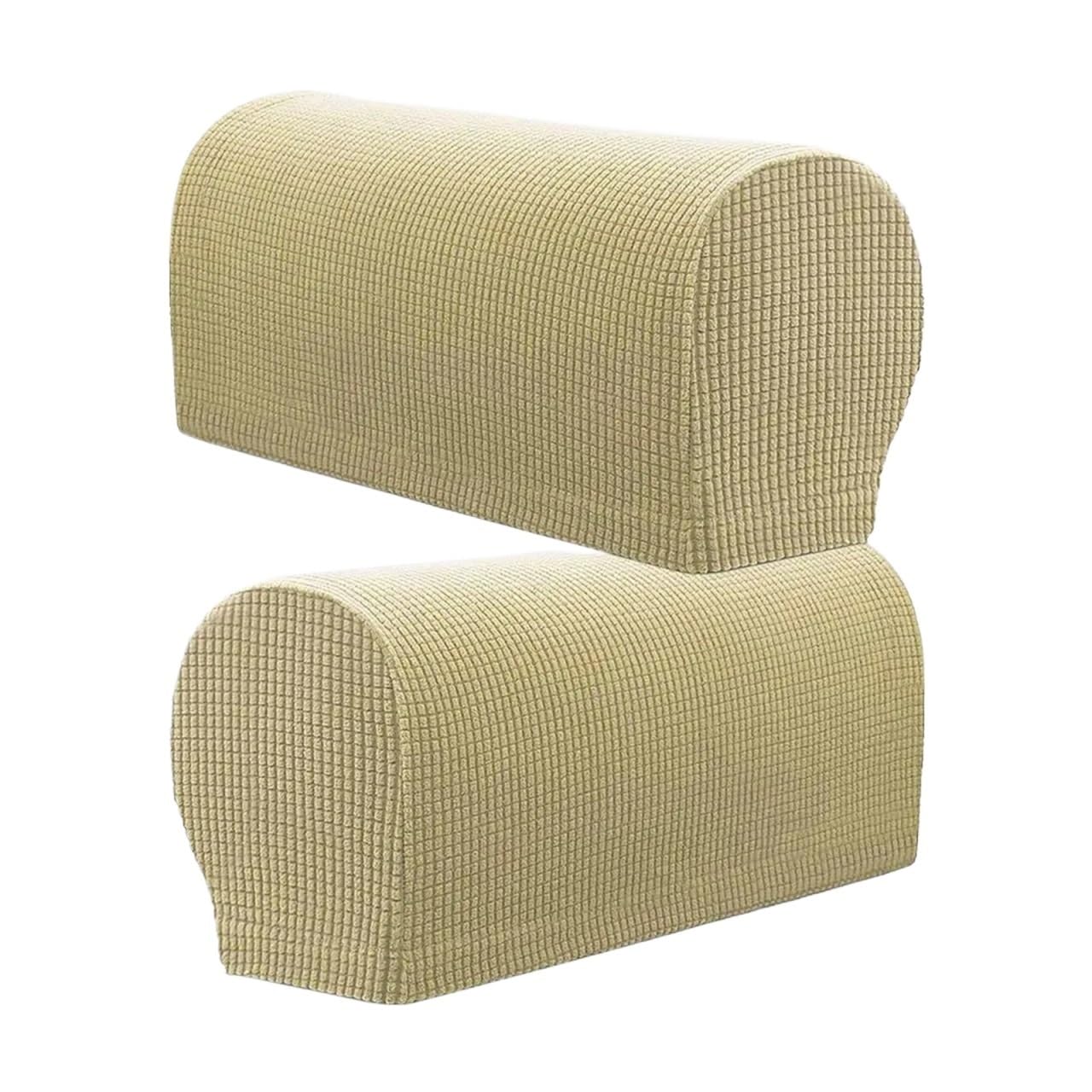 Zovloer Arm Chair Covers 3setes Stretchable Couch Sofa Armrest Covers Furniture Settee Arm Slipcover For Recliner Armchairs Sofas Couch(Beige)