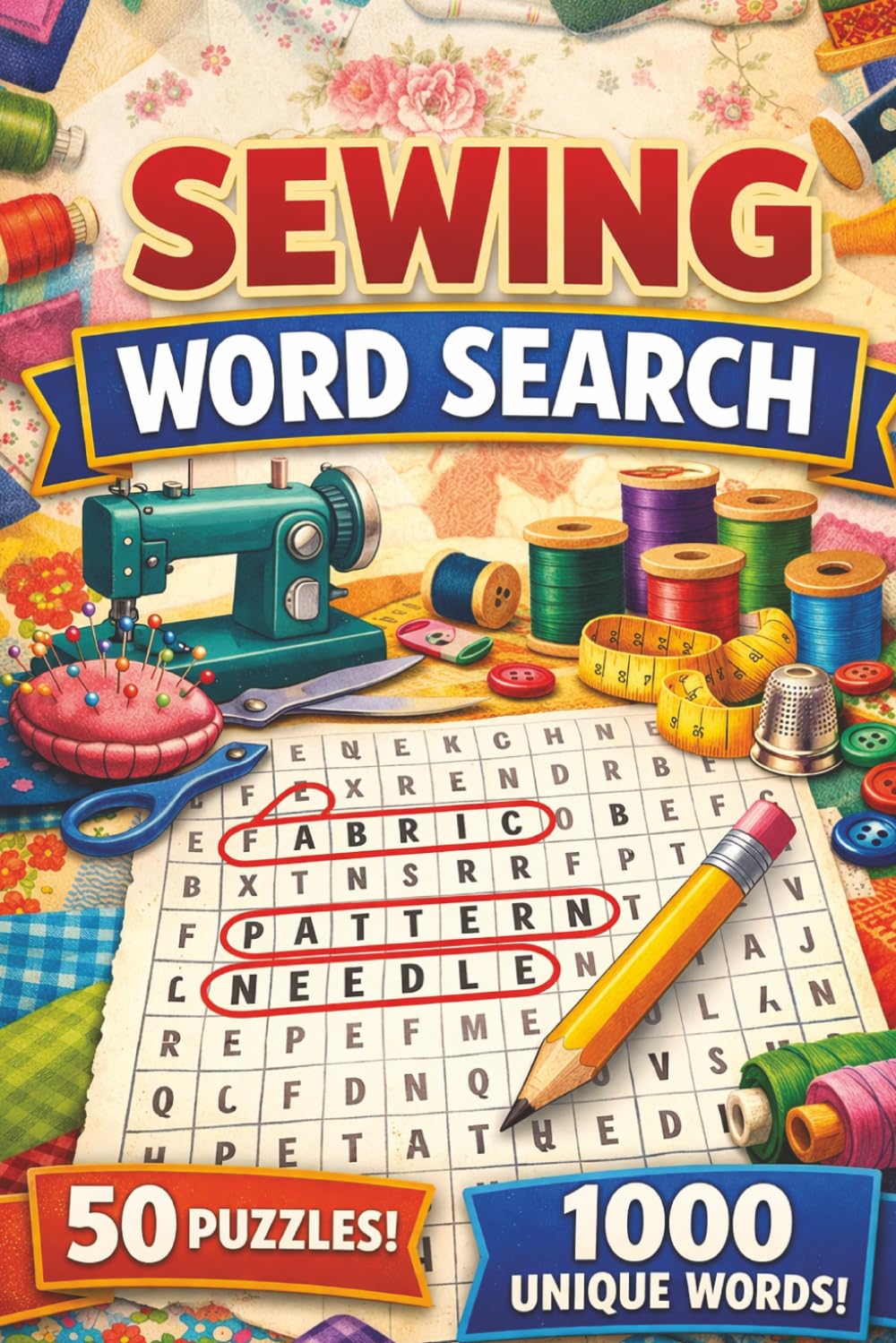 Sewing Word Search: Fun and Relaxing Puzzles for Sewing Enthusiasts of All Skill Levels