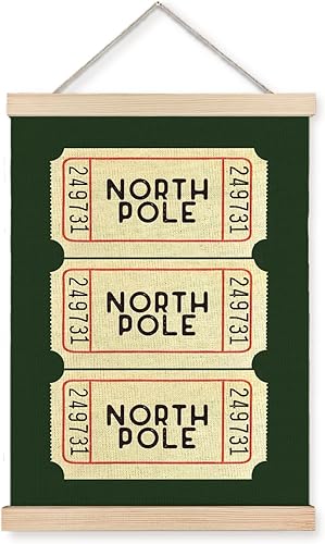 Jvpke Decoración de pared navideña arte de pared verde retro moderno con colgador de madera, decoración navideña preparada para oficina en casa, 12