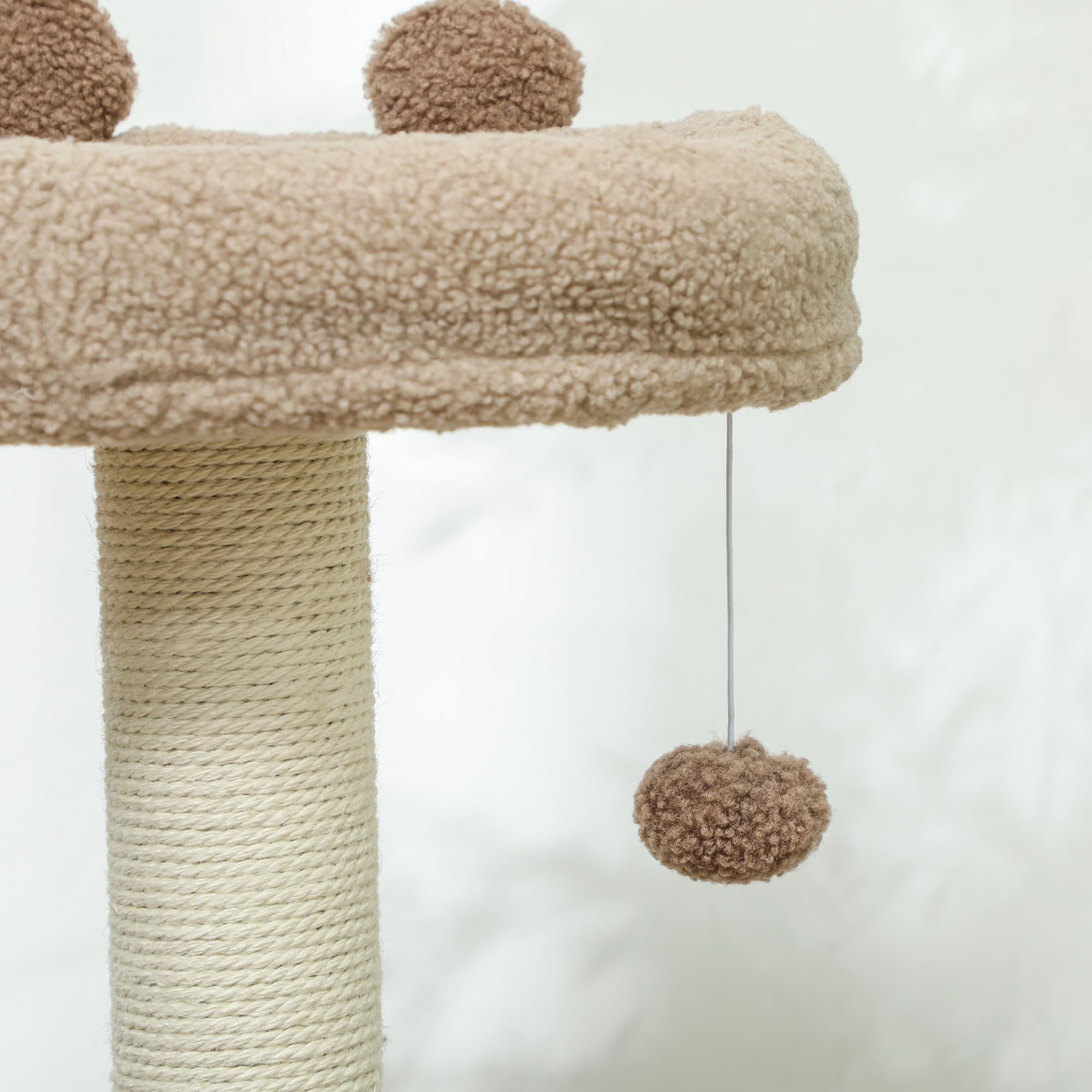PawHut Drzewko dla kotów domowych, 88 cm, wieża dla kotów z drapakiem, brązowe