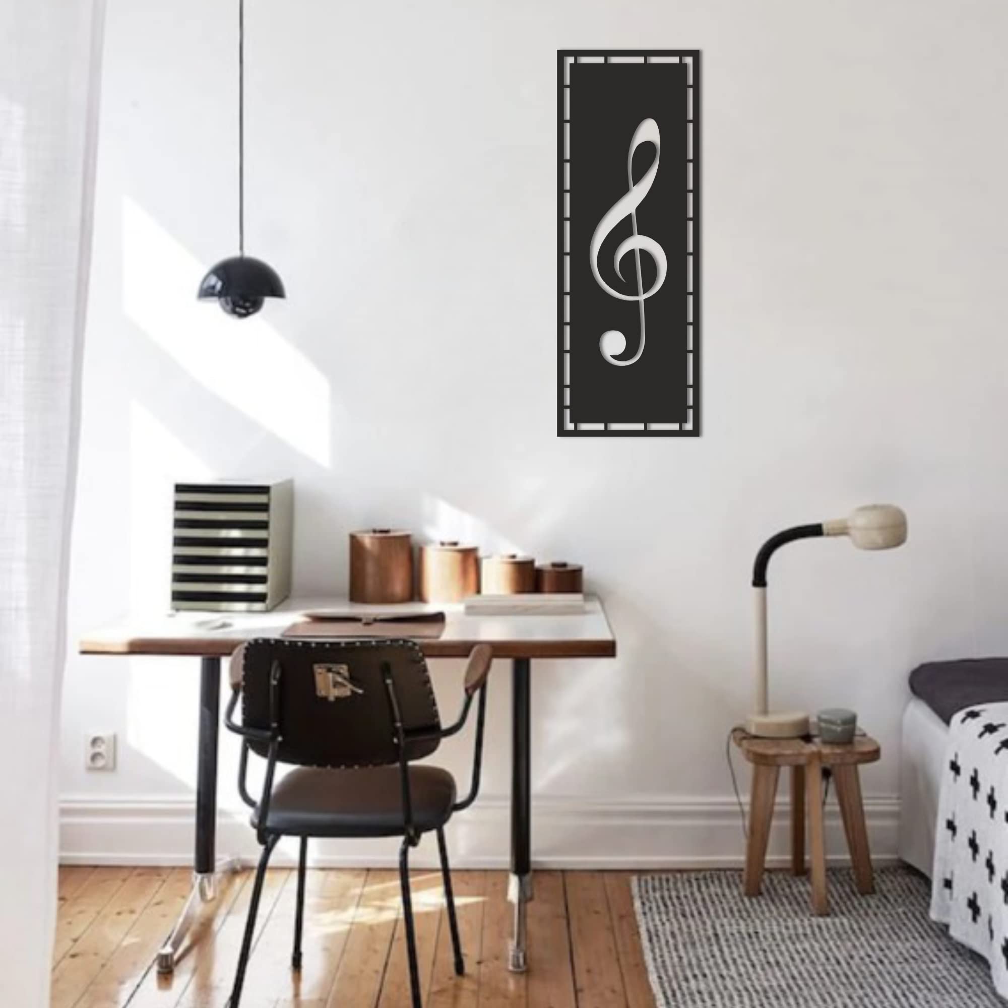 Panneau clé de sol en métal pour bureau et déco jazz - 8