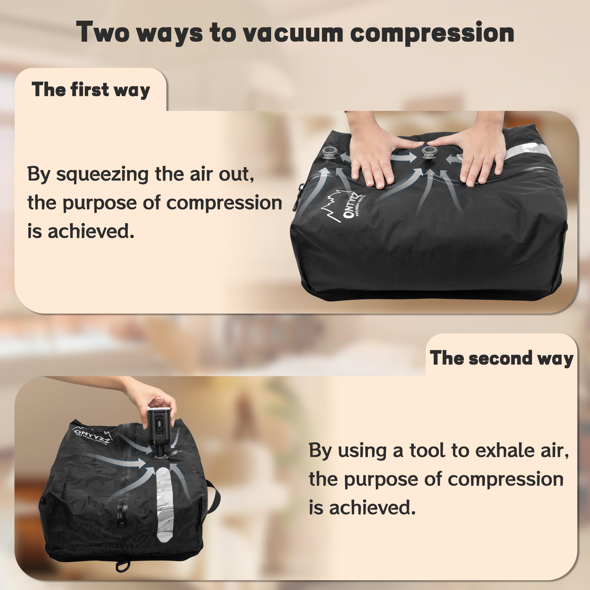 Vacuum Storage Bags for Clothes Reusable TPU Space Saver Bags for Travel with Zip Waterproof Packing Organisers Packing Cubes for Suitcase Backpack Hand Luggage - Image 3