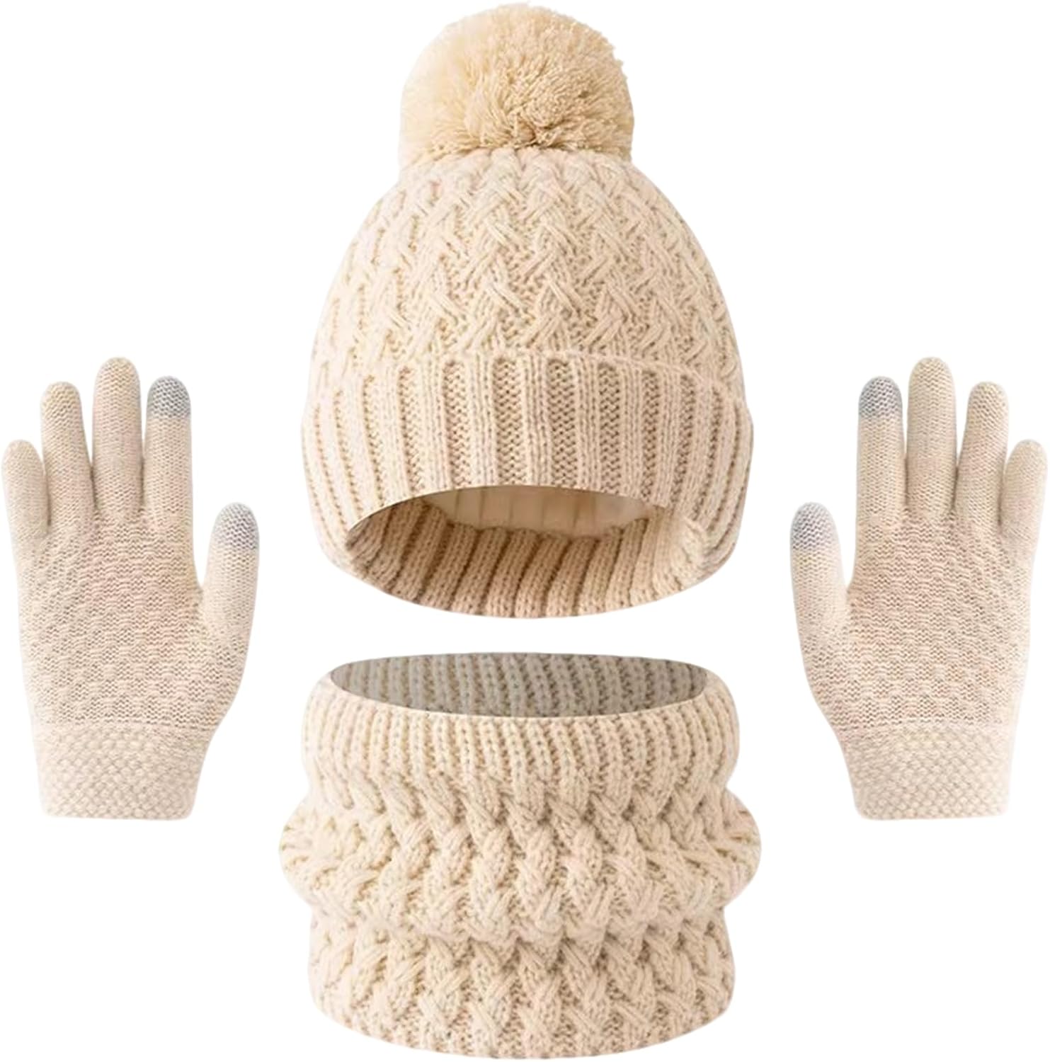 MAGIDOVE Kids Winter Hat Gloves Scarf Set Warm Cold Weather Headwear for Children 3-12 Years