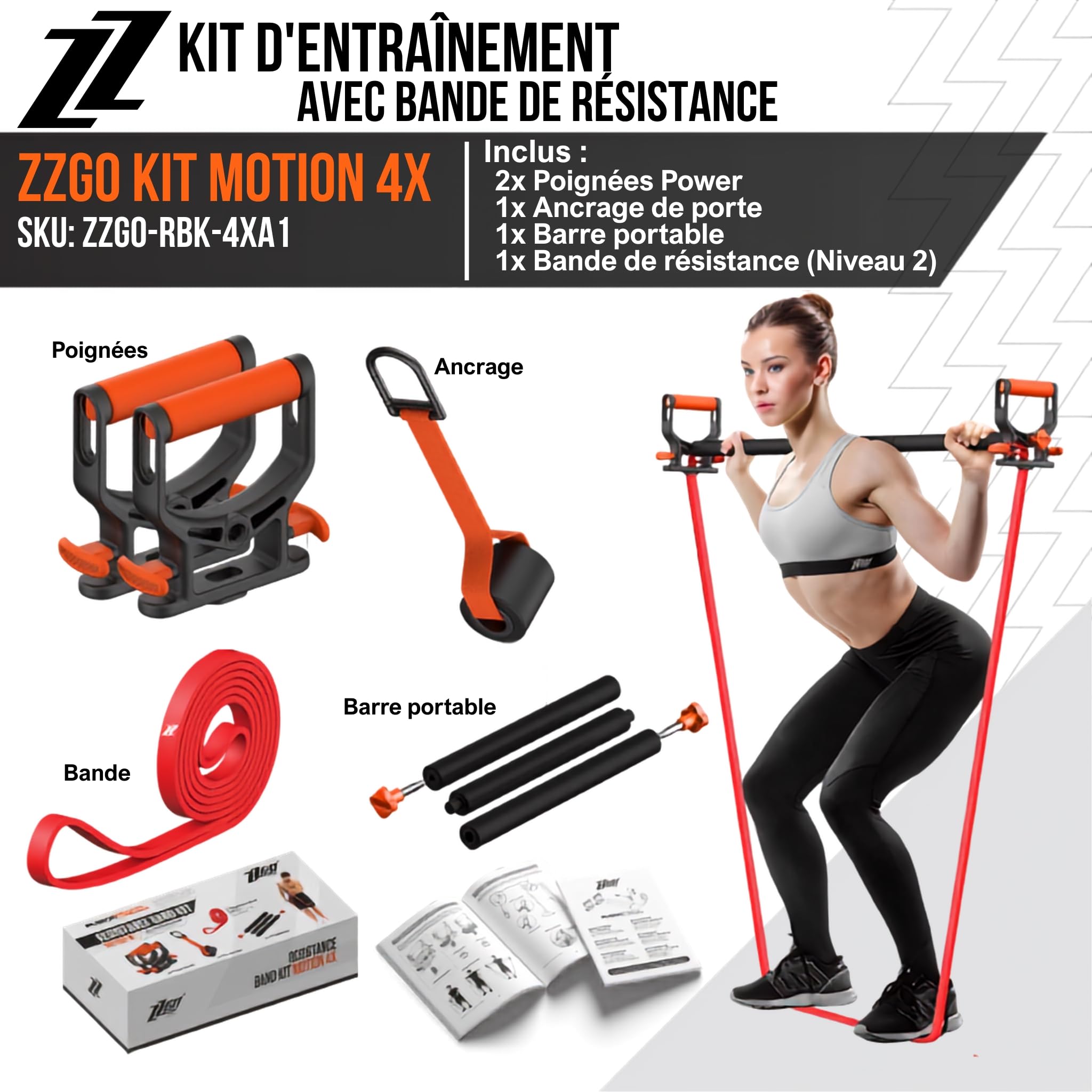 Kits d'Entraînement et Accessoires pour Bande de Musculation | Entraînement à la Maison ou en Plein Air | Extension et Force | Yoga, Pilates, Crossfit, Musculation, Callisthénie