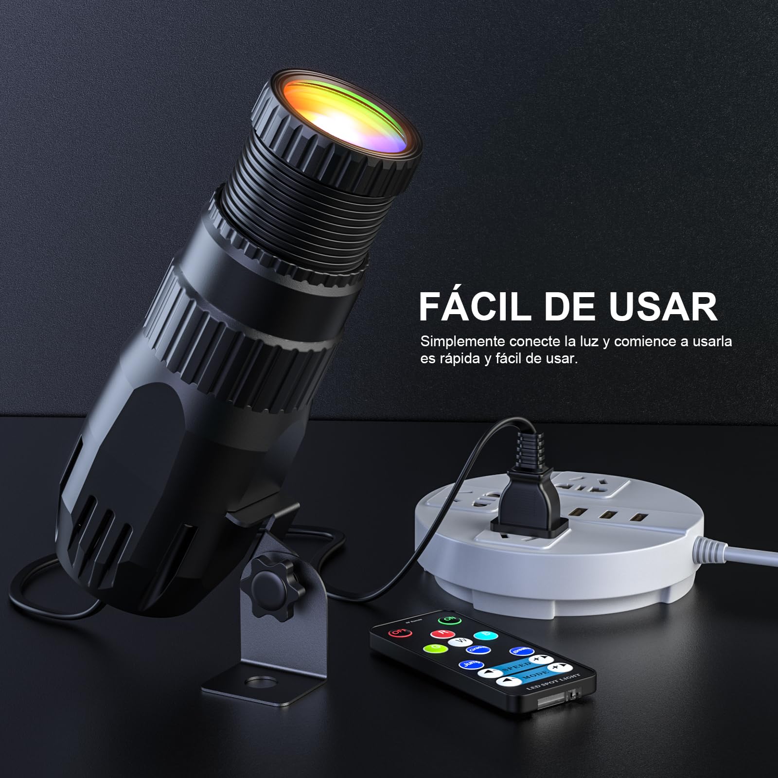 20W LED Pinspot RGBW 4 en 1 Foco Proyector 4 modos Foco Escenario con Telecomando Proyector de Bolas de Espejos para Discoteca Fiesta Salas de Baile Boda Bar