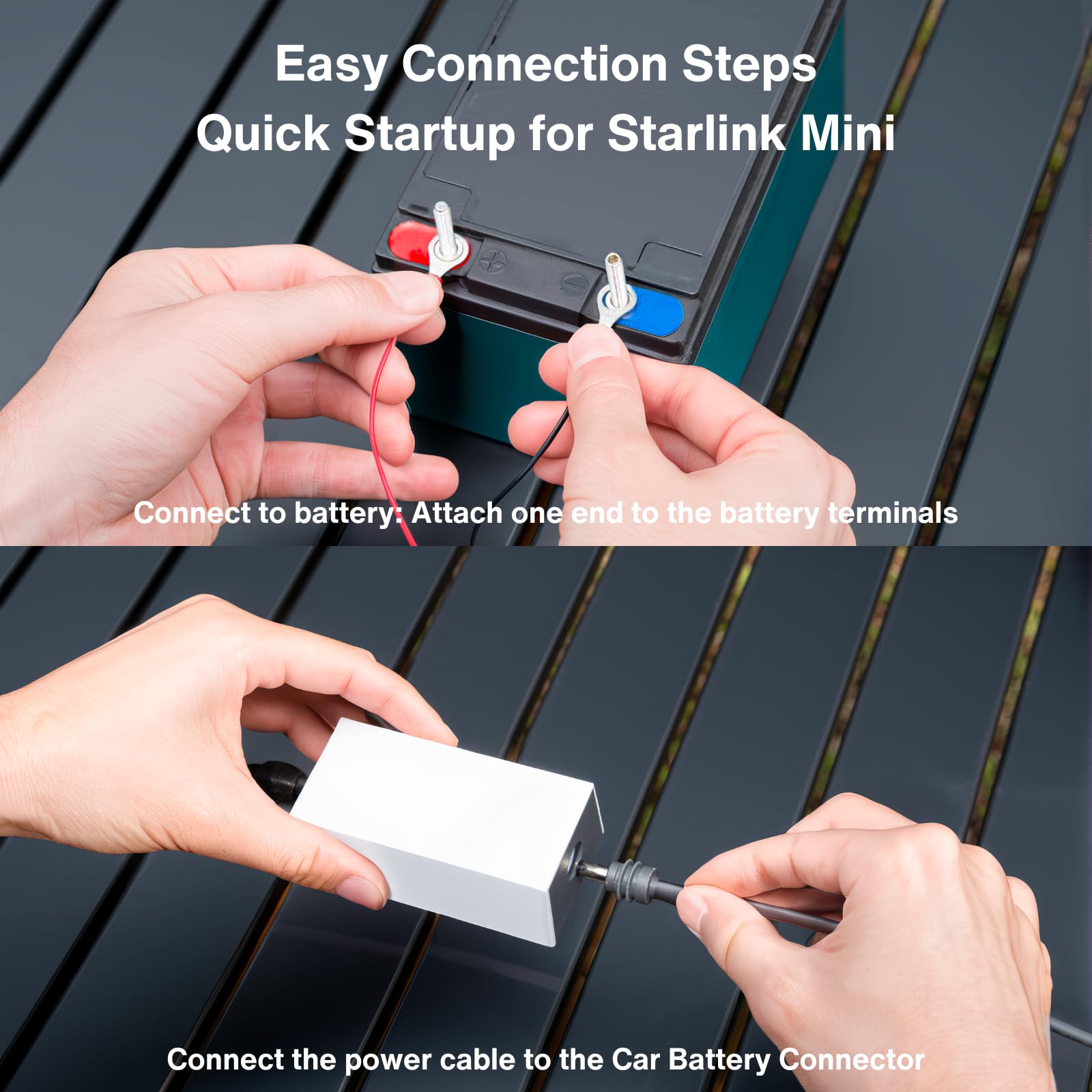 Cavo Alimentazione Batteria per Starlink Mini, Adattatore con Terminali ad Anello (O-Ring) per Connessione Fissa, Output Boost 36V/1.67A (60W), Input 12V-36V per Auto e Camper