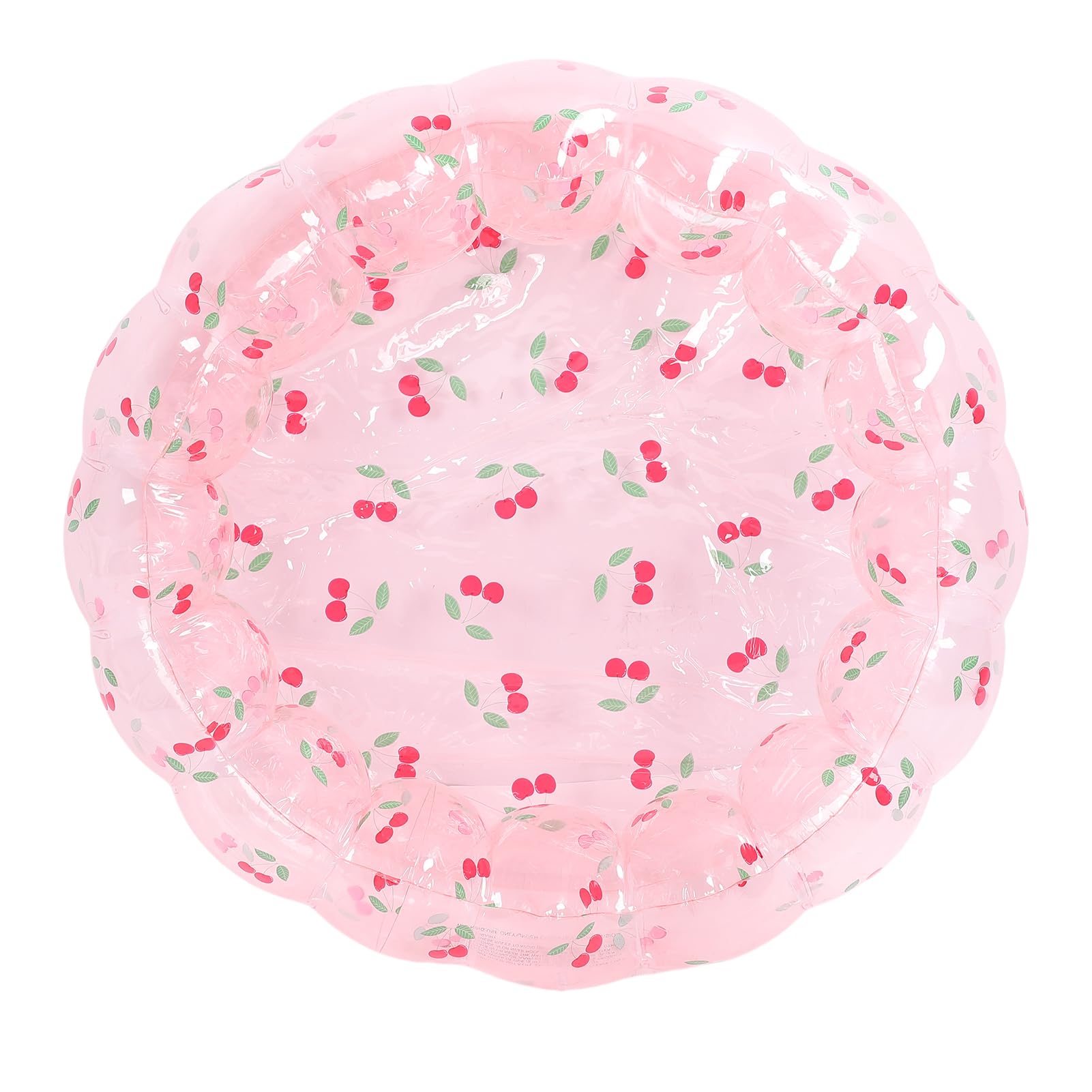 Tomotato Small Inflatable Swimming Pool, PVC Portable Blow Up Ball Play Pit Pool Indoor Outdoor Use for Backyard Water Activity (Transparent Cherry)