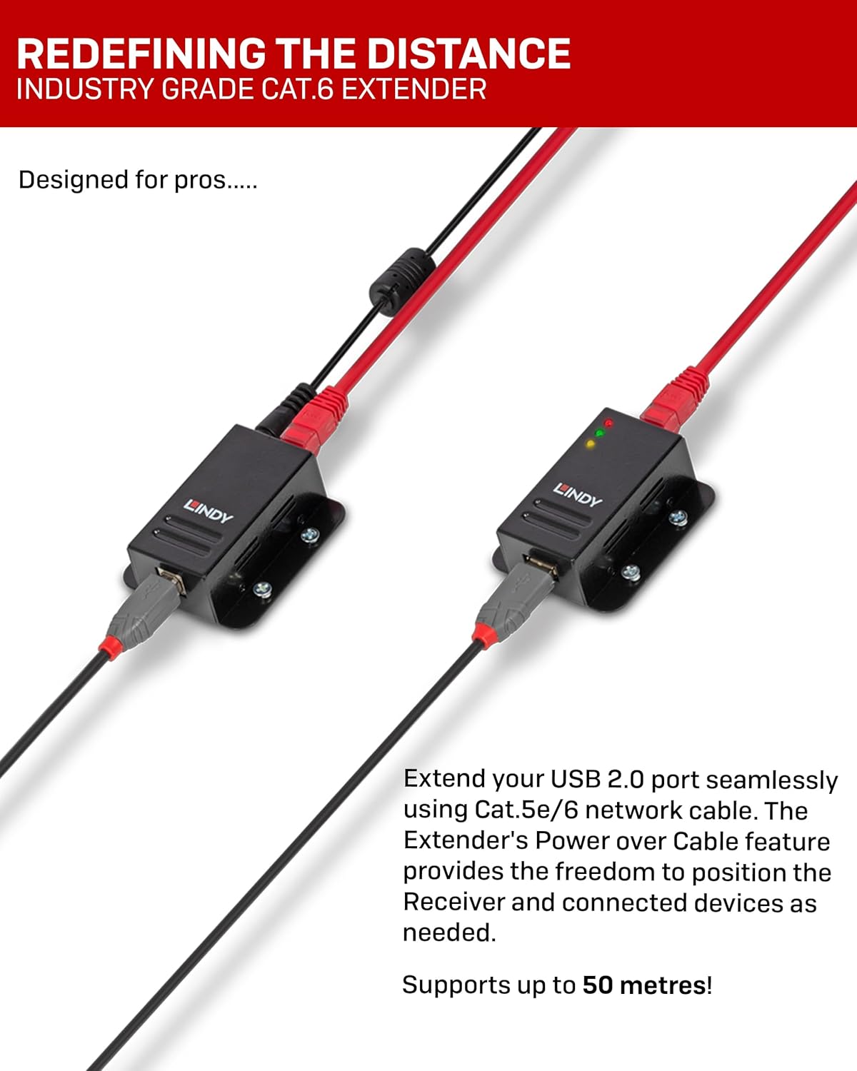 Lindy USB Extender connection diagram