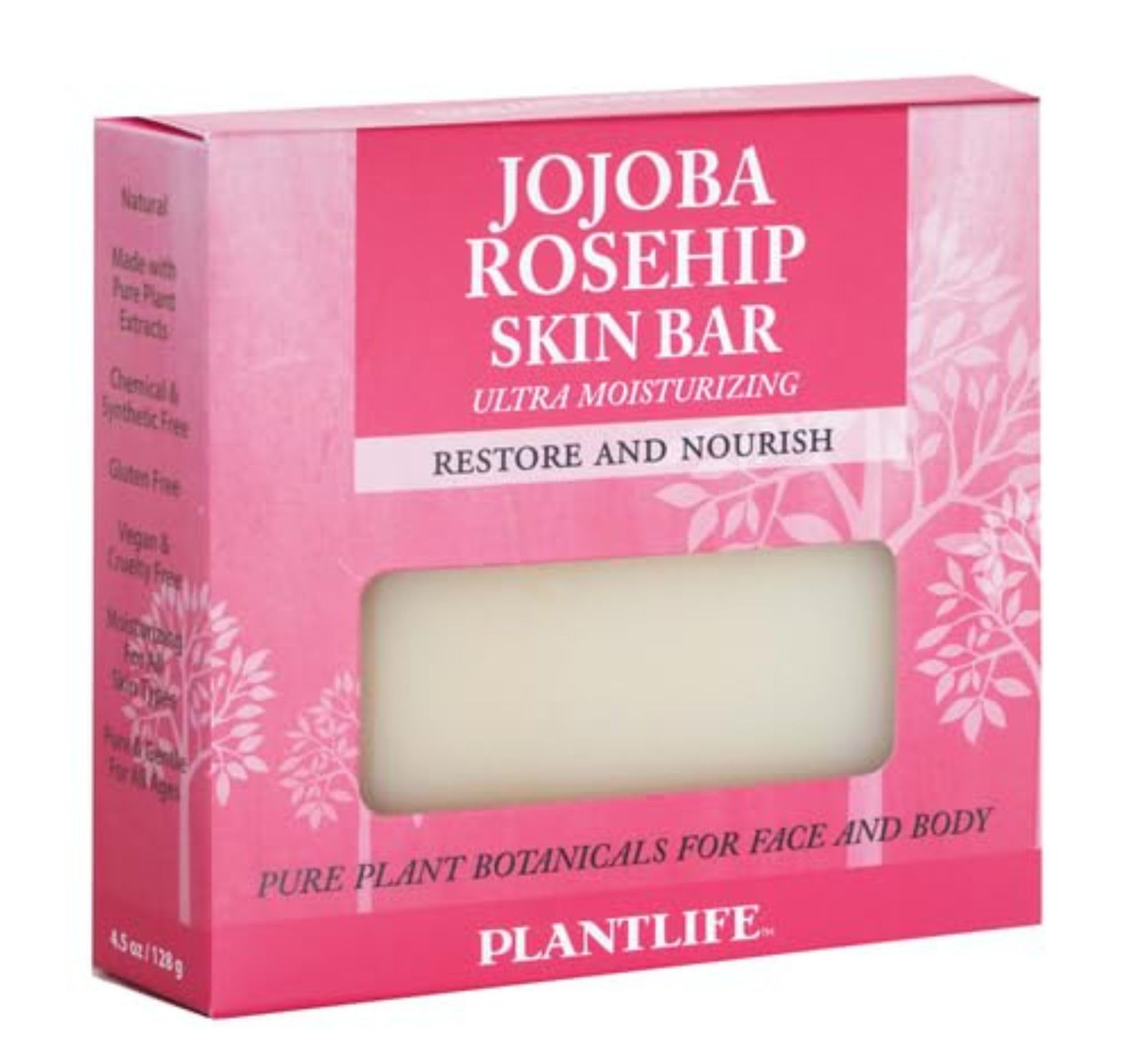 Plantlife Jojoba Rosehip Bar Soap - Moisturizing and Soothing Soap for Your Skin - Hand Crafted Using Plant-Based Ingredients - Made in California