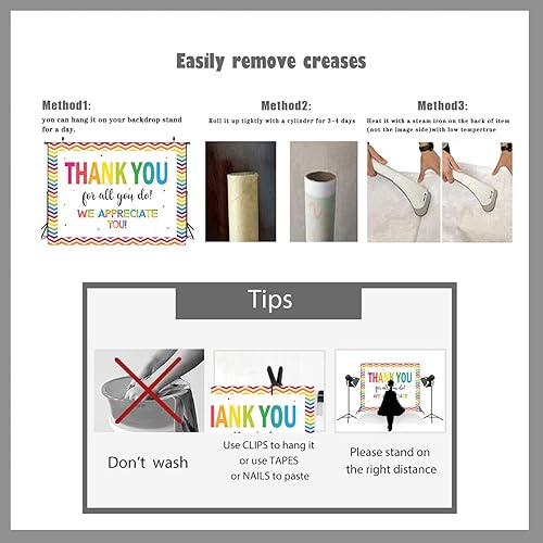 Miniatura 6 de LTLYH Telón de fondo de 8 x 6 pies con texto en inglés We Appreciate You, personal de graduación, maestros, médicos, jubilación, foto, decoración de