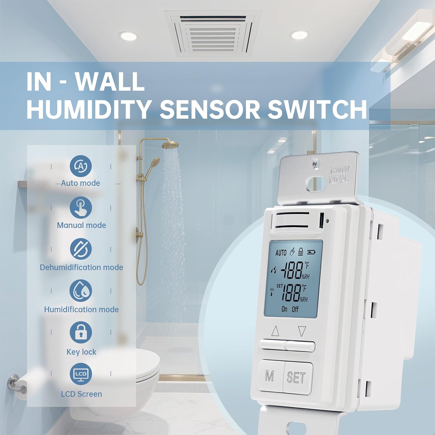 Ortis In-Wall Humidity Sensor Switch features