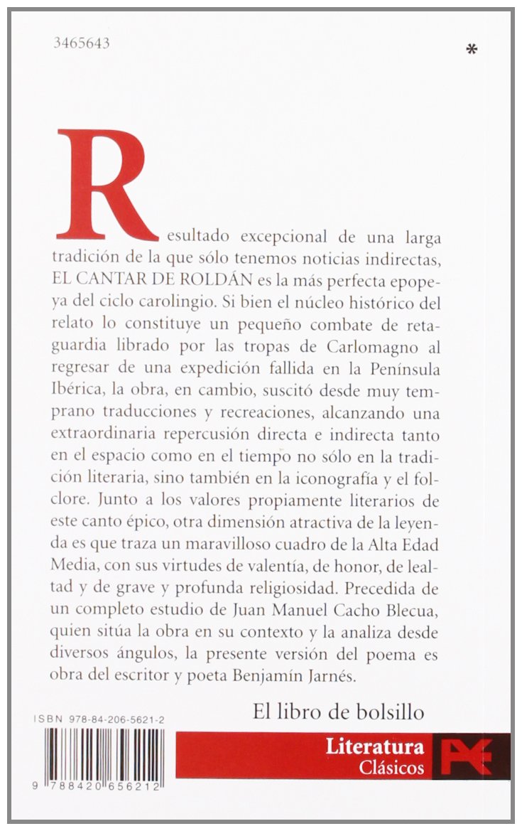 El cantar de Roldán: 5643 (El Libro De Bolsillo - Literatura)