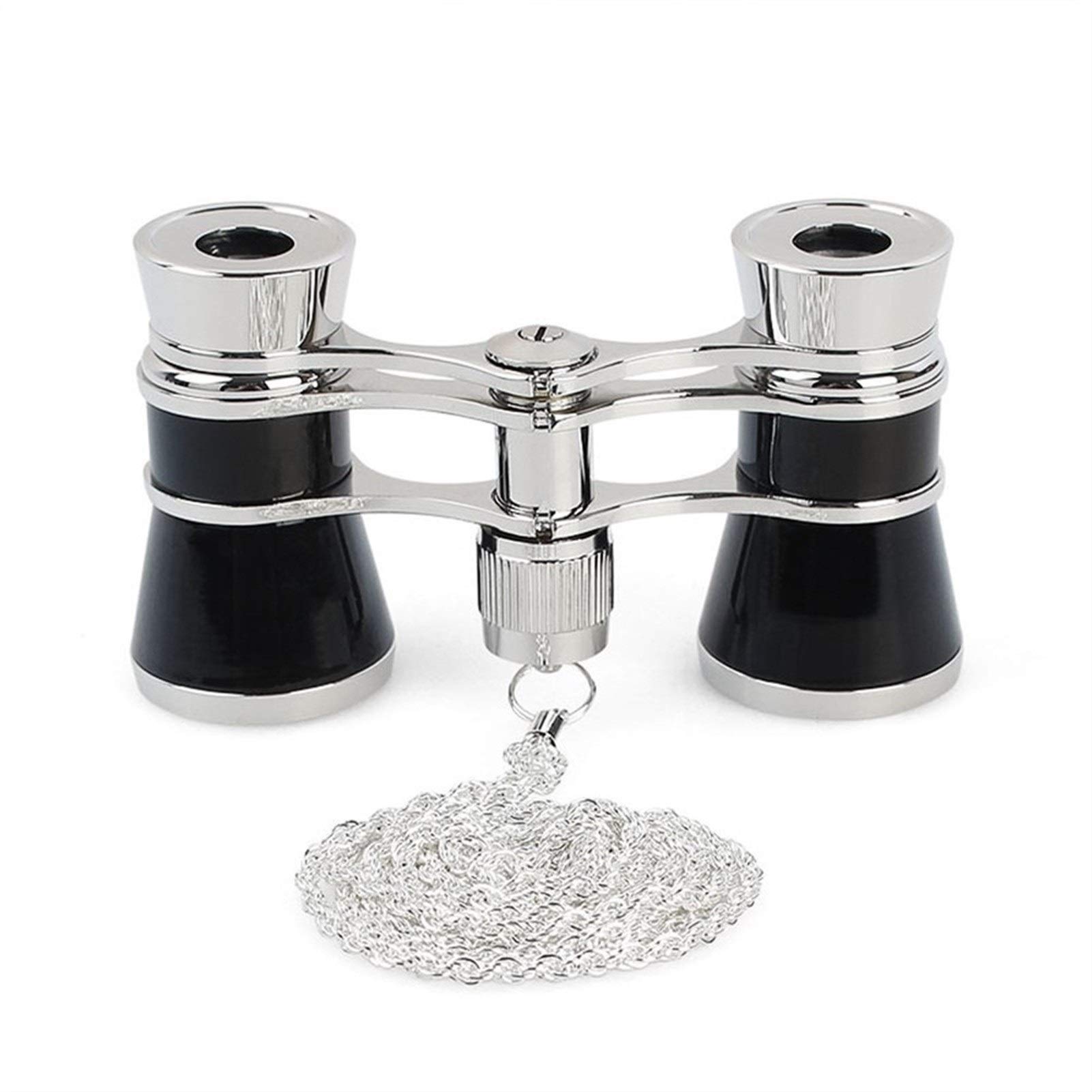KKXXYQFC Jumelles pour Adultes Haute Puissance, Jumelles de Lunettes d'opéra 3X25 Corps en métal avec chaîne/poignée lentille Optique télescope de théâtre rétro Femmes Filles Jumelles