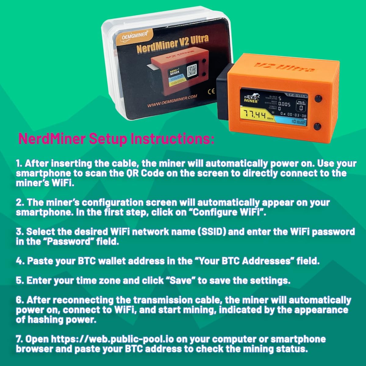 NerdMiner V2 Ultra 78KH/S T Display S3 Bitcoin Solo Dominican Republic |  Ubuy