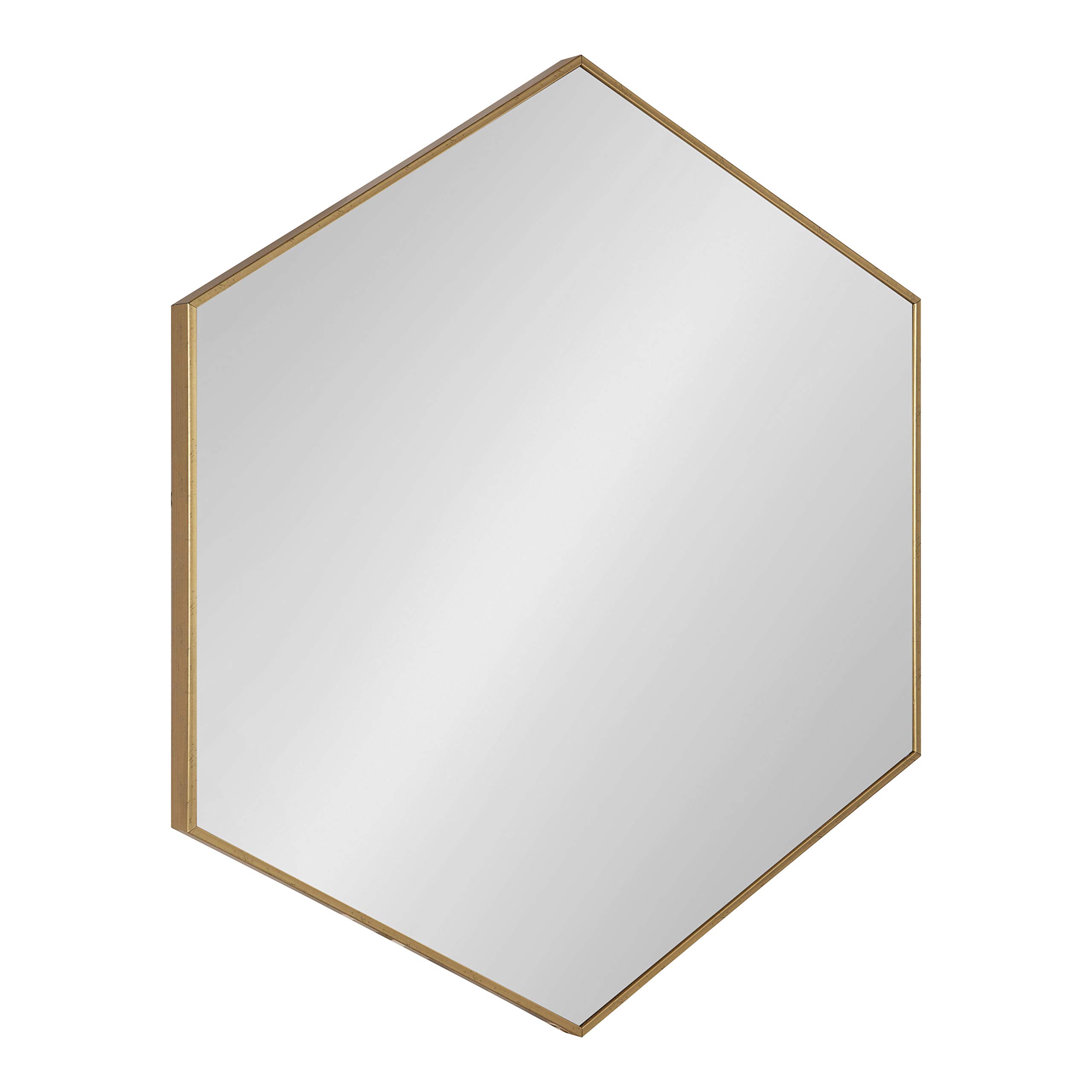 Kate and Laurel Rhodes 6-Sided Hexagon Wall Mirror, 30.75x34.75 Gold