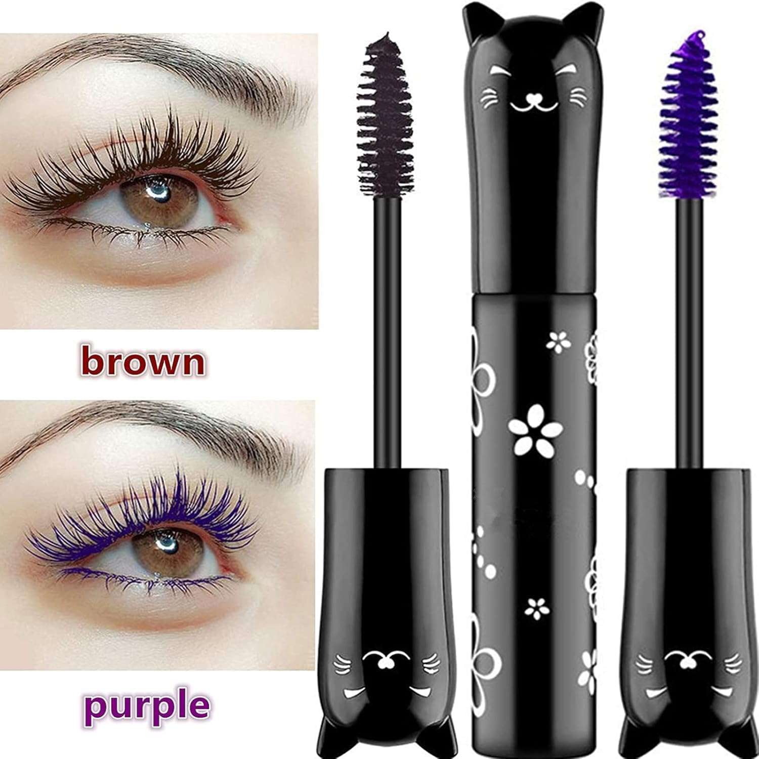 6 colored Mascara sets Gift mascara volume and length White Blue Purple Black Brown Pink Waterproof Natural Hypoallergenic Color Makeup Best Benefit Volumizing Lengthening Curling Defining Washable - Image 5