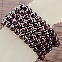 Vista 603 de MASSIVE BEADS Pulsera elástica de yoga hecha a mano con piedra natural, cristal curativo, energía, regalos para adultos unisex de 0.157 in, 0.236