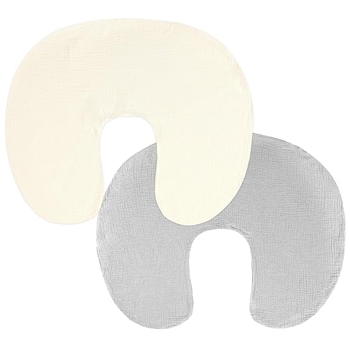 Hooyax Juego de 2 fundas de almohada de muselina de lactancia, suaves y transpirables, fundas de lactancia para almohadas de lactancia materna,