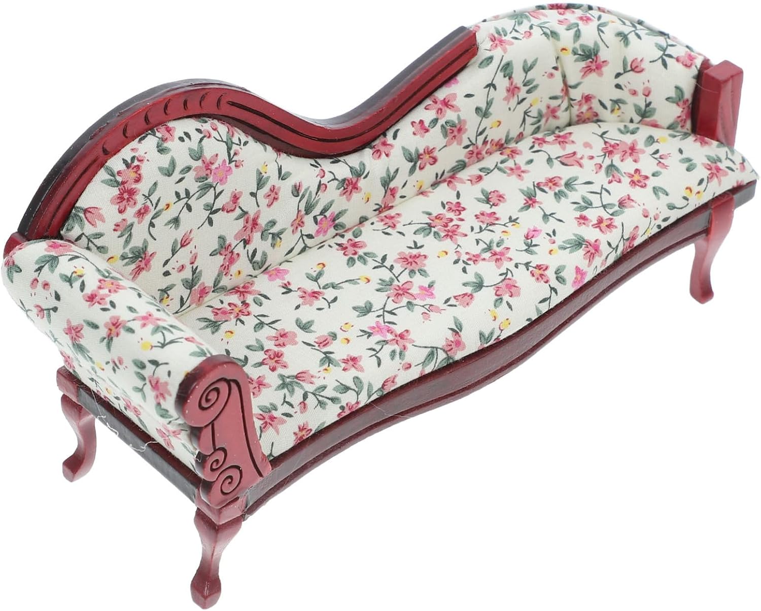 COHEALI 112 Scale Mini Doll House Furniture Vintage Floral Sofa Set