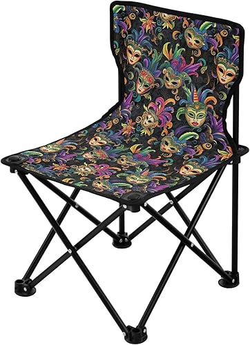 Outdoor Folding Mardi Gras Carnival Gold Mask Camping Chairs for Adults Portable Camping Chair Lightweight Lawn Chair 202a6663