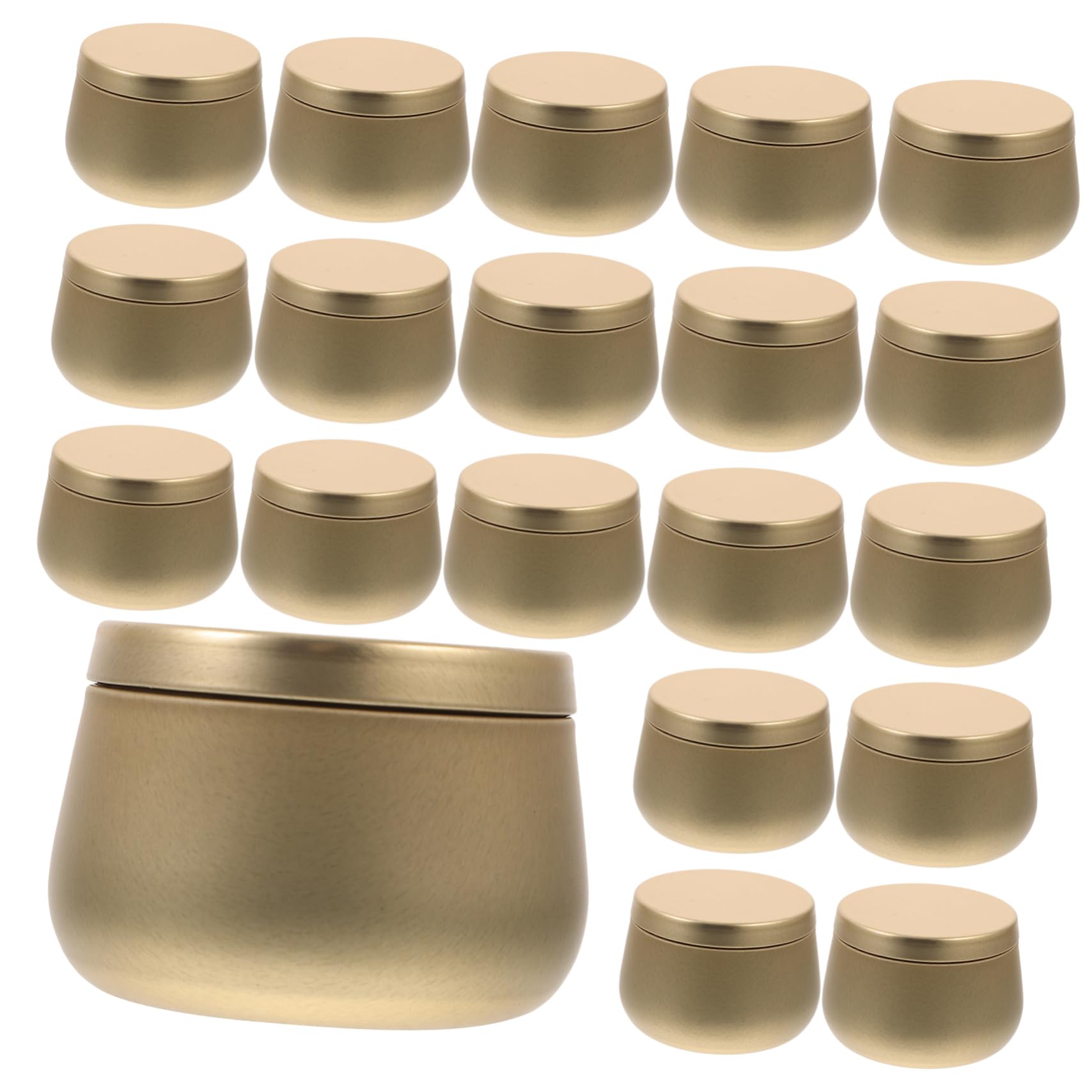 Amazon｜COOLHIYA 4オンス丸型蓋付きブリキ缶 密閉茶葉缶 小物入れ 24