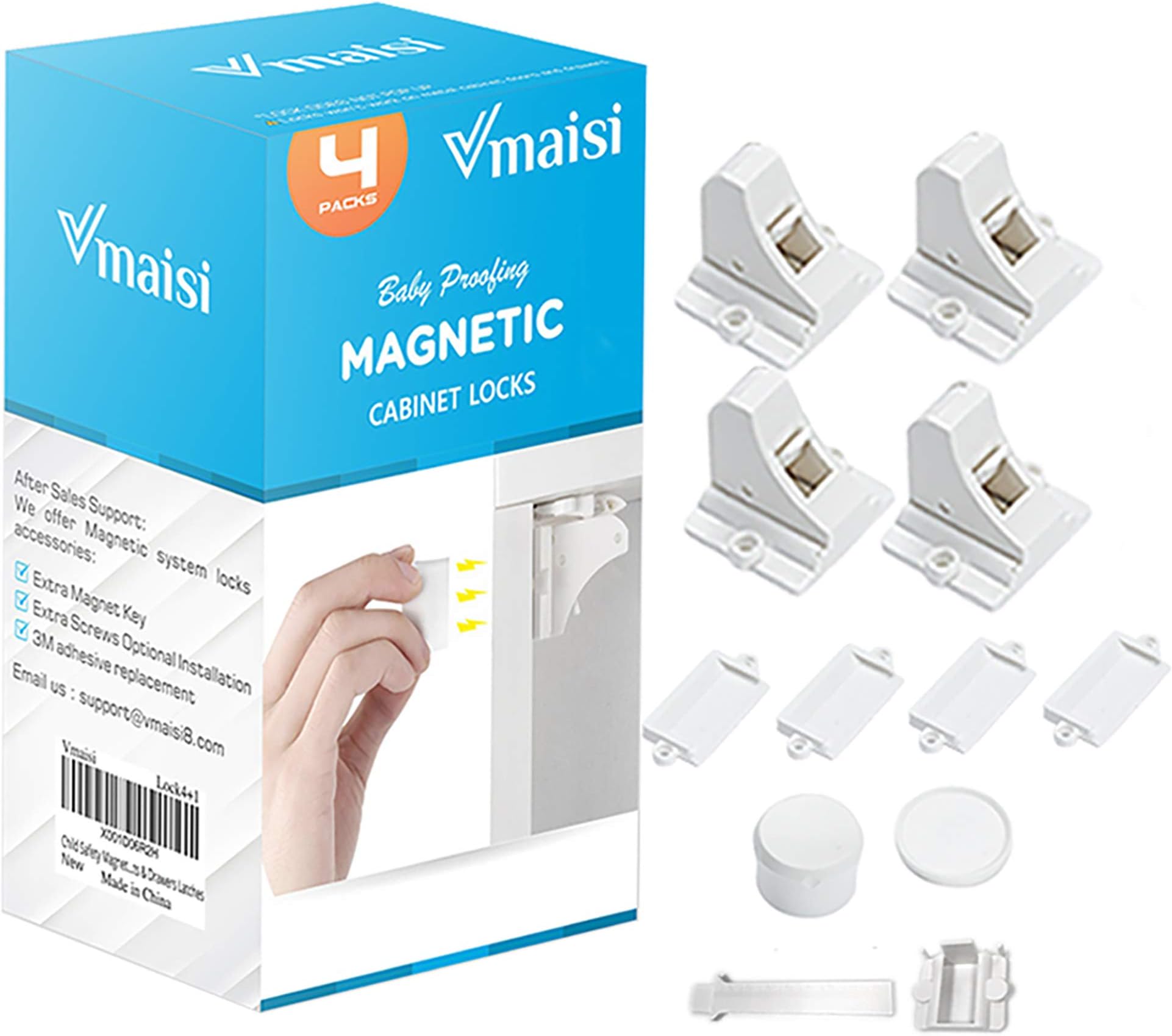 Magnetic Cabinet Locks for Babies (Stardand, Unit Count 4)