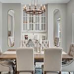 OUSHUAI Gold Full Length Oval Mirror,Narrow Capsule Long Mirrors with Metal Frame for Entryway,Hallway,Living Room 44"X8" (1pc)