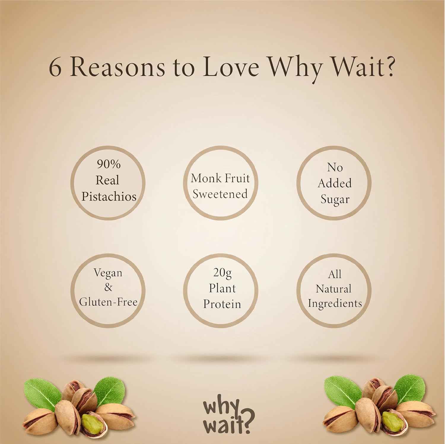 Why Wait? Pistachio Cream Spread – 90% Real Pistachios, No Added Sugar, Keto & Vegan Friendly, Made with Organic Coconut Oil, Artisan Nut Butter for Dubai Chocolate Bar, Gluten Free, 12oz Jar
